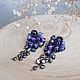 Серьги-грозди цветочные с жемчугом. Серьги классические. Melihova_jewelry Украшения HANDMADE. Интернет-магазин Ярмарка Мастеров.  Фото №2