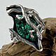 Безразмерное кольцо с плисовым малахитом "Донна". Кольца. Shahinian Jewelry. Интернет-магазин Ярмарка Мастеров.  Фото №2