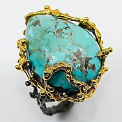 Украшения handmade. Livemaster - original item Ring with natural turquoise. Handmade.