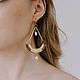 Long earrings made of oak with gold and pearls. Earrings. Arsenteva. My Livemaster. Фото №4