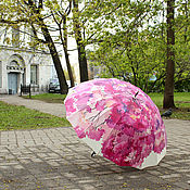 Аксессуары handmade. Livemaster - original item 16-spoke umbrella with hand-painted Crown of a Flowering Tree. Handmade.