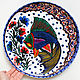 "Морская рыбка" в узбекском стиле - тарелка на стену. Тарелки декоративные. Декоративные тарелки Тани Шест. Ярмарка Мастеров.  Фото №6