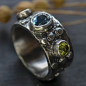 Украшения handmade. Livemaster - original item Silver ring with natural stone, silver ring with topaz. Handmade.