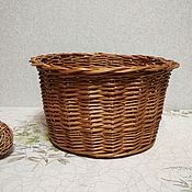 Для дома и интерьера handmade. Livemaster - original item Round wicker basket without handle made of willow vine. Handmade.