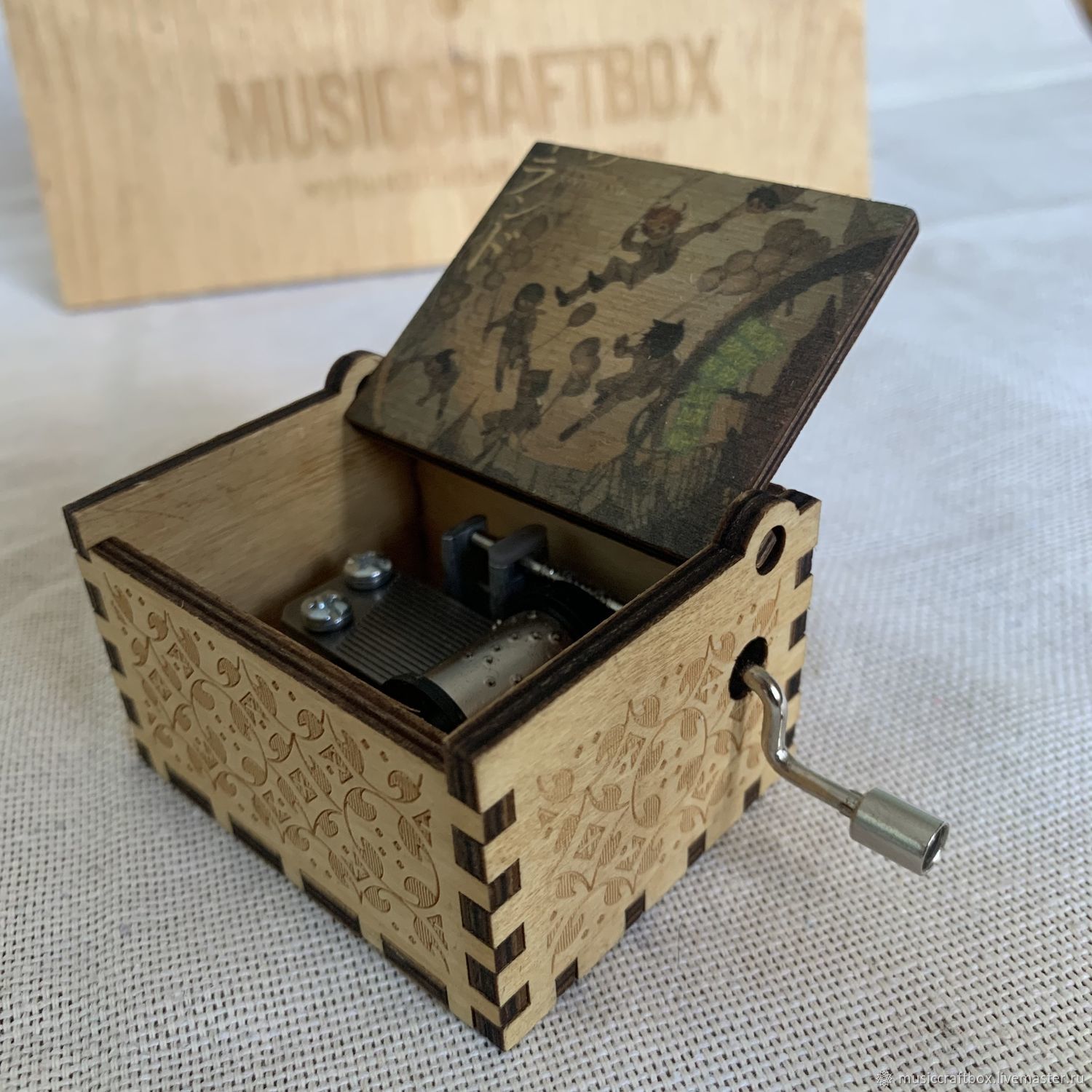 Anime The Promised Neverland Music Box Wind Up Isabella's Lullaby Song  Custom Printed Gift Wooden Decoration - Buy The Promised Neverland,Custom  Gift