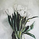 White tulips, painting white flowers, tulips in a glass vase. Pictures. myfoxyart (MyFoxyArt). Online shopping on My Livemaster.  Фото №2