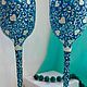 Wedding glasses 'Royal turquoise'. Wedding glasses. esterella. My Livemaster. Фото №4