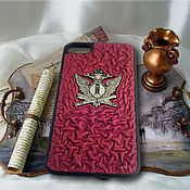 Сумки и аксессуары handmade. Livemaster - original item Cover plate on the phone made of genuine leather. Handmade.