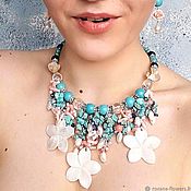 Украшения handmade. Livemaster - original item Tropicana -dimensional necklace natural stones pearls mother of pearl. Handmade.