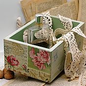 Для дома и интерьера handmade. Livemaster - original item Box box for cosmetics needlework vintage garden. Handmade.