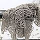 Шаль вязаная из шерсти мериноса бежевая ажурная. Шали. IRINA GRUDKINA Handmade Knitwear. Ярмарка Мастеров.  Фото №8