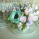 Order Bouquet in a vase in pastel colors. Flowers from polymer clay. Olga-art-flower. Livemaster. . Composition Фото №3