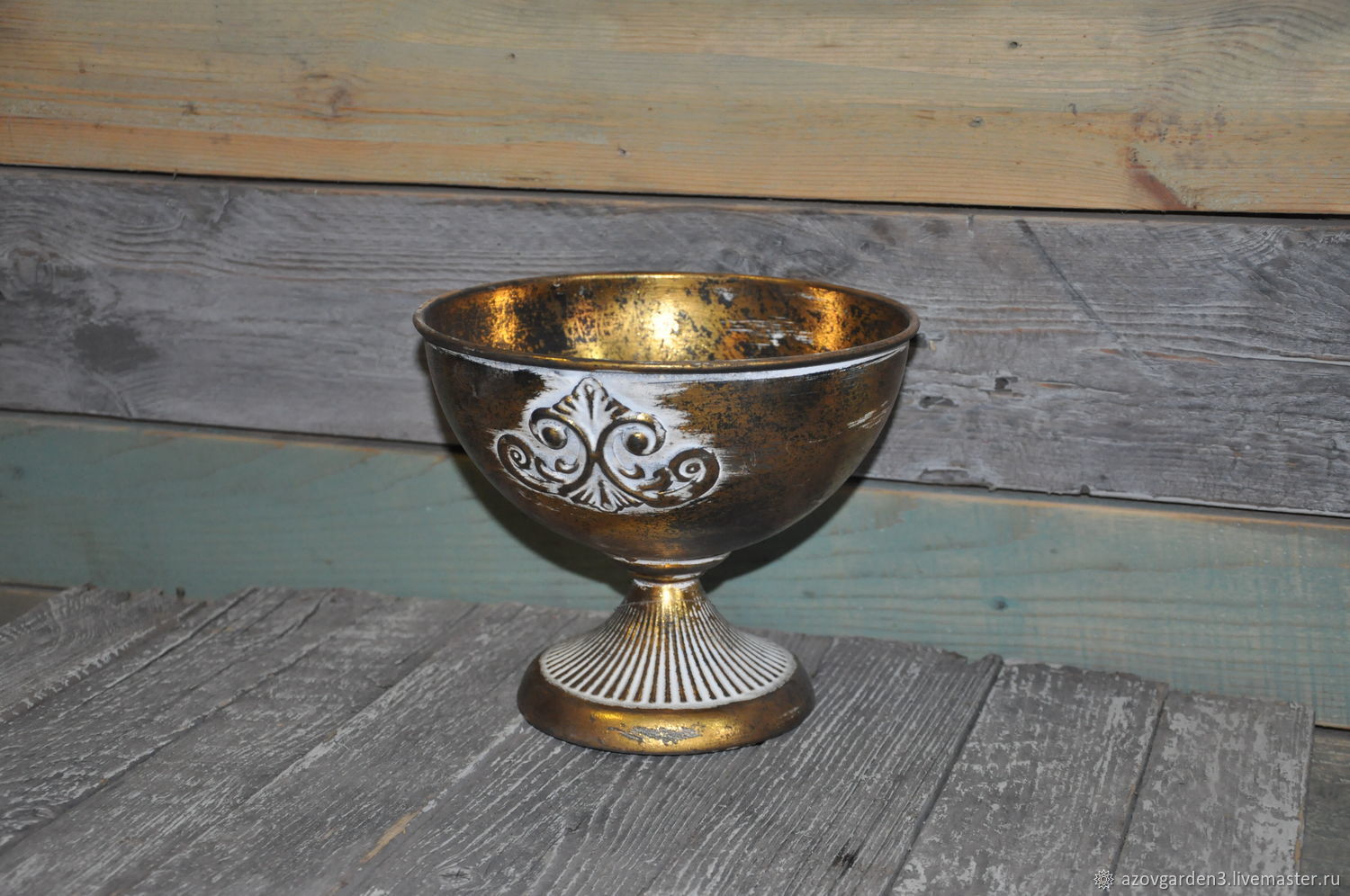 Металлическая  ваза с лилией в стиле Прованс, Вазы, Азов,  Фото №1