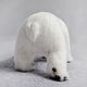 Interior toys: White polar bear. Sculpture. Felted Toy. Game in felting. My Livemaster. Фото №4