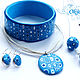 Order Earrings, pendant, bracelet, blue geometry set. Oksanasan. Livemaster. . Jewelry Sets Фото №3