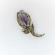 Tulip brooch with amethyst lilac, Brooches, Moscow,  Фото №1
