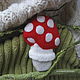 Mushroom brooch - felted brooch wool handmade. Brooches. Mnekonki Patsorki (patsorki). Online shopping on My Livemaster.  Фото №2