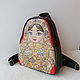 Leather backpack with engraving and painting Matryoshka. Backpacks. Innela- авторские кожаные сумки на заказ.. My Livemaster. Фото №4