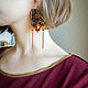 Boho earrings 'Helium' with tassels. Garnet, agate, hematite. Earrings. Strangell Jewelry. My Livemaster. Фото №4