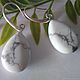 Earrings 'Cacholong' Natural stone Silvering, Earrings, Moscow,  Фото №1