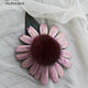 Echinacea Purple Leather and Fur Brooch. Brooches. medwedkoLeather. Online shopping on My Livemaster.  Фото №2