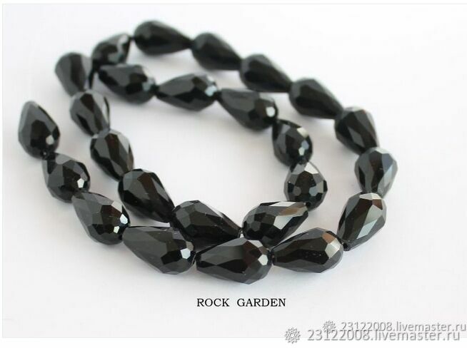 Zircon beads, 15h9mm Black Cut(117), Beads1, St. Petersburg,  Фото №1