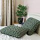 Order Knitted Khaki plaid for the foot of the bed and removable pillow covers. komarovanata. Livemaster. . Bedspreads Фото №3