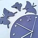 Часы бабочки  фиолетовые серебро, Часы классические, Туймазы,  Фото №1