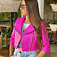 Pink Python Leather Jacket Barbie Pink Rubber. Outerwear Jackets. exotiqpython. Online shopping on My Livemaster.  Фото №2