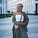 Заказать Костюм двойка свободная рубаха и юбка в складку Олива-Крапива. Александра Майская. Ярмарка Мастеров. . Костюмы Фото №3
