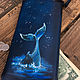 Hand painted natural leather purse with sea creatures. Whale, Moon. Wallets. InGAartWork. Online shopping on My Livemaster.  Фото №2