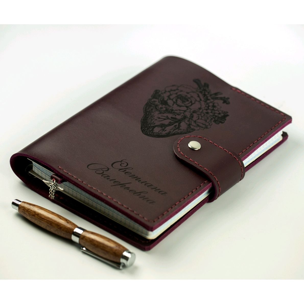 Leather notebook glider with engraving, Diaries, Moscow,  Фото №1