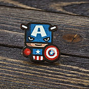 Украшения handmade. Livemaster - original item Wooden icon Captain America. Handmade.