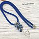With pendant of beads 'blue frost', Lariats, Abakan,  Фото №1