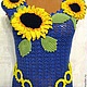 Подсолнухи на синем, Блузки, Краснодар,  Фото №1