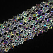 Материалы для творчества handmade. Livemaster - original item Biconuses 4 mm 45 pcs on a string of rainbow crystal. Handmade.
