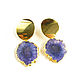 Quartz earrings, purple stud earrings with large stones. Earrings. Irina Moro. Online shopping on My Livemaster.  Фото №2