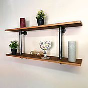 Для дома и интерьера handmade. Livemaster - original item Copy of Industrial style wall shelves made of wood and pipes.. Handmade.