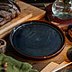 Scandinavian plate with side 24 cm series Midnight of Magic, Plates, Kirov,  Фото №1