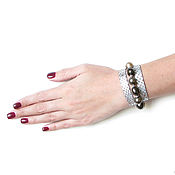 Украшения handmade. Livemaster - original item Swarovski Pearl Bracelet, Shiny Swarovski Bracelet. Handmade.
