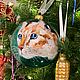 Ёлочный шар «Котик», Елочные игрушки, Москва,  Фото №1