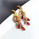 Garnet and tourmaline earrings, Earrings, Moscow,  Фото №1