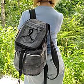 Сумки и аксессуары handmade. Livemaster - original item Grey Denim Backpack. Handmade.