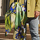 Шелковый платок Весна в Провансе (Ирисы) батик 90*90 см, Платки, Озерск,  Фото №1