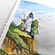 Картина с маяком "Ясно" акварельная открытка 10 на 15 см. Картины. Картины от Альбины. Ярмарка Мастеров.  Фото №4