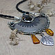 Boho-style Sunflower pendant made of nickel silver with natural stones. Pendant. moyaksessyar. My Livemaster. Фото №5