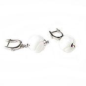 Украшения handmade. Livemaster - original item Earrings with jade in silver 