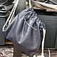 Blue Backpack small leather Bag with pocket. Backpacks. BagsByKaterinaKlestova (kklestova). My Livemaster. Фото №5