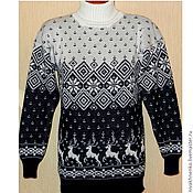 Одежда handmade. Livemaster - original item Sweater with deers knitted. Handmade.