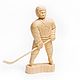 Wooden figurine 'the Hockey player'. Wooden figure. Figurine. SiberianBirchBark (lukoshko70). My Livemaster. Фото №4